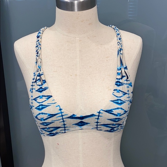 Frankie's Bikinis Other - Frankies Bikinis Shibori Top Size XS (Blue/Cream)